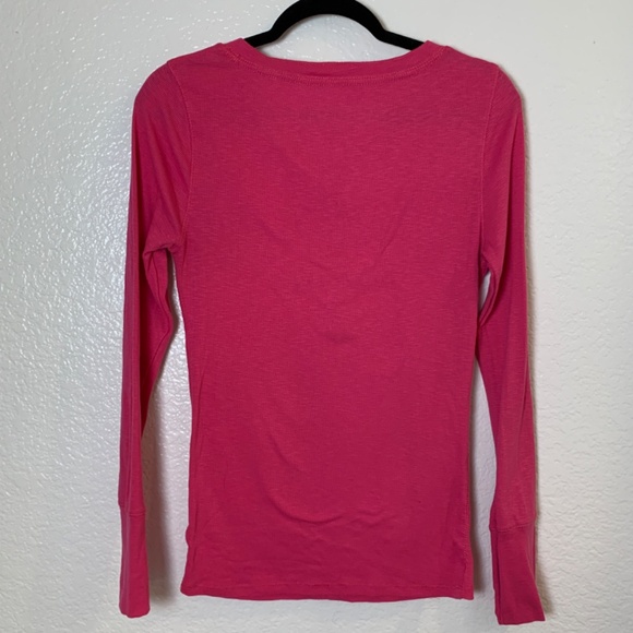 Aeropostale Womens Y2K Fitted Henley Top Size XL Pink 1987 NYC Spellout Preppy - Picture 11 of 11